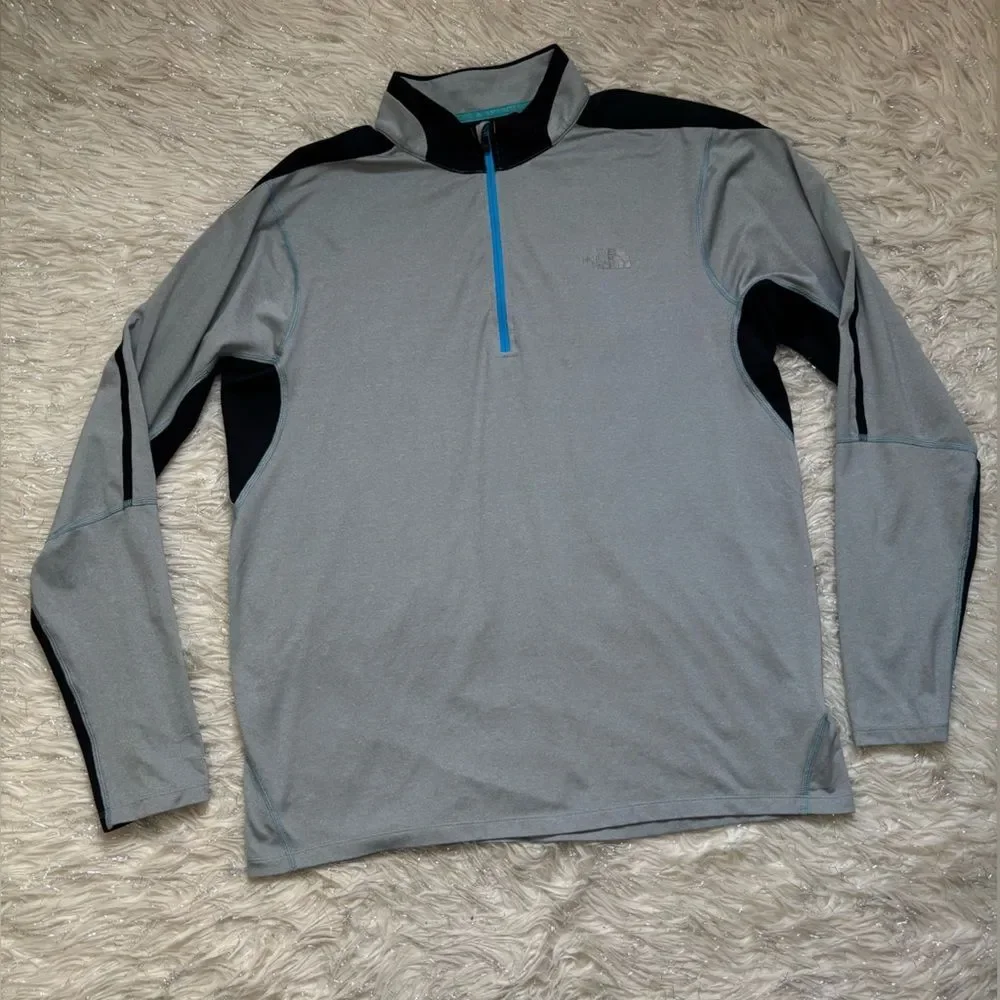 The North Face Black/Gray and Teal Men’s Pullover Mountain Athletic Tee Size L/G